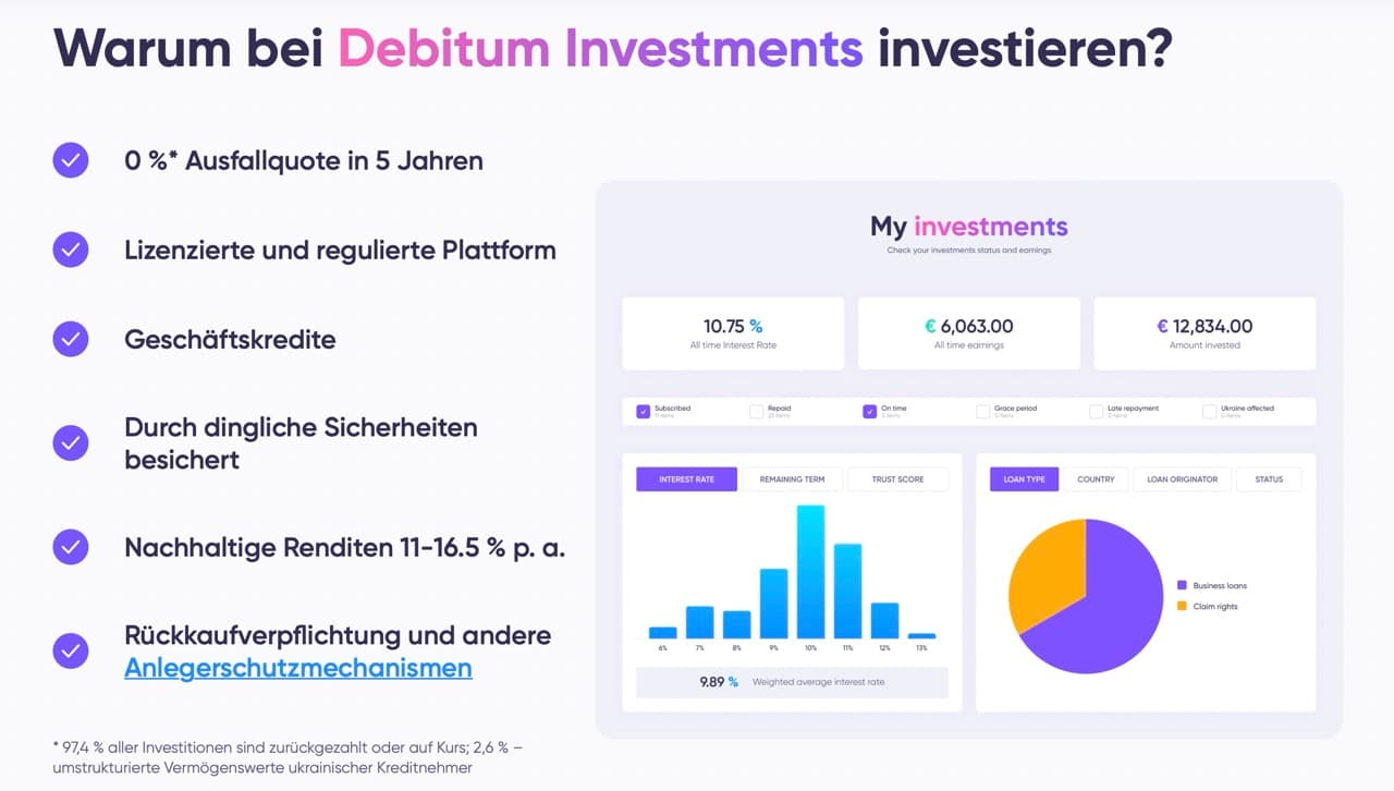 Debitum Funktionsweise - Wie funktioniert das P2P Investment-Modell