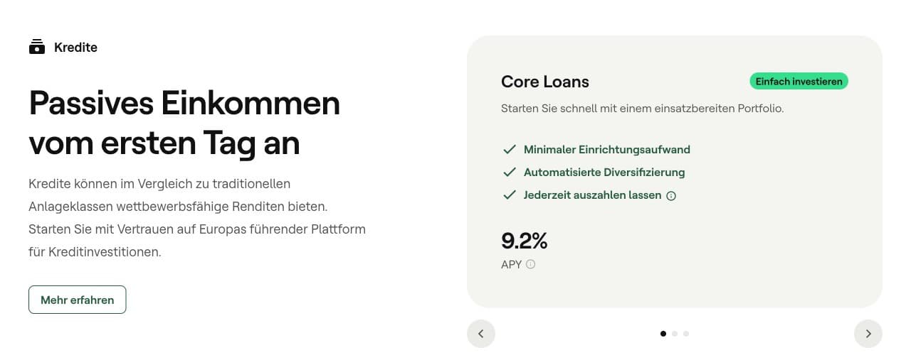Mintos Core Loans: einsatzbereites Portfolio mit 9,2 Prozent APY und automatisierter Diversifizierung