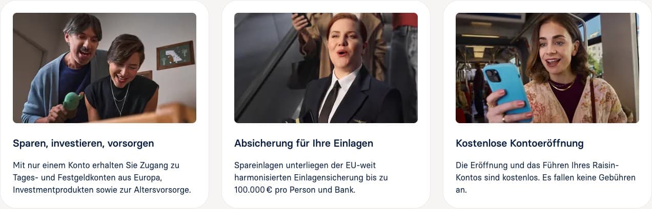 Raisin Vorteile - Sparen, Absicherung und kostenlose Kontoeröffnung