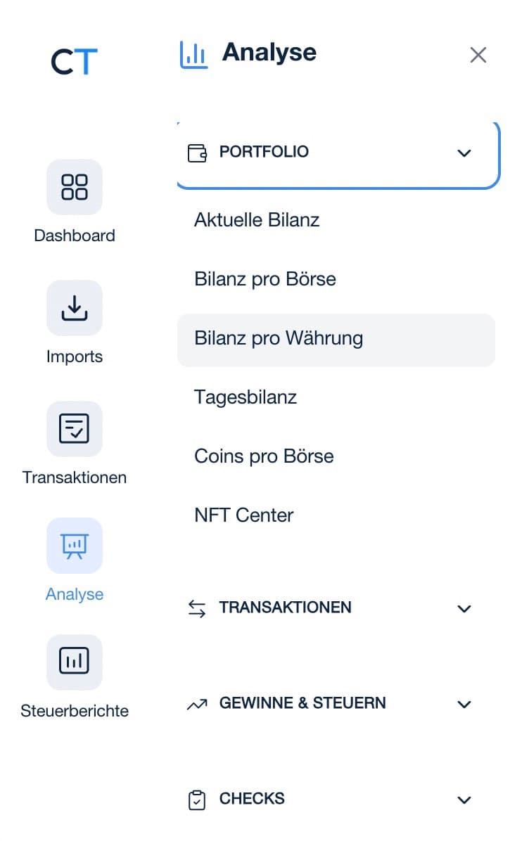 CoinTracking Analyse