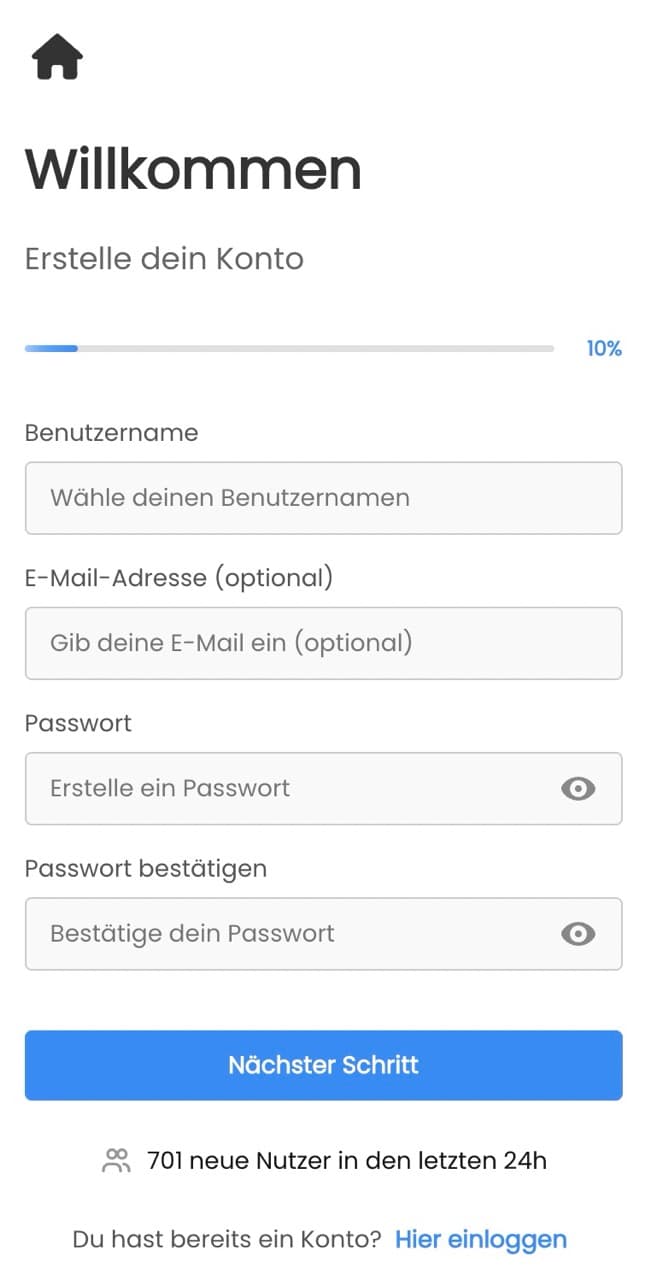 CoinTracking Anmeldung