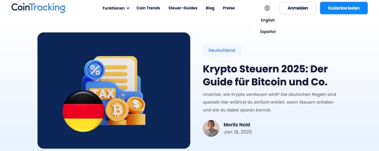 CoinTracking Krypto Steuern