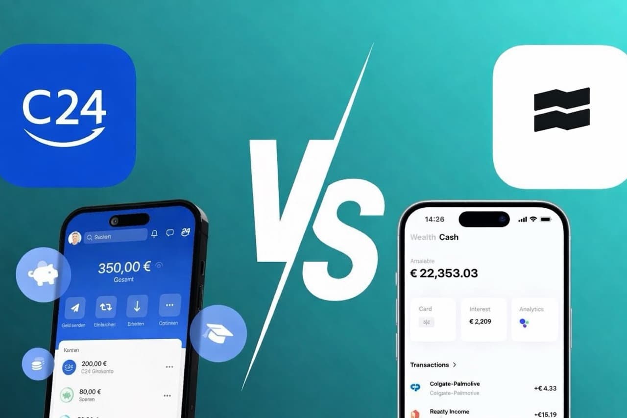 C24 vs Trade Republic Girokonto Vergleich - Welches Konto ist besser?