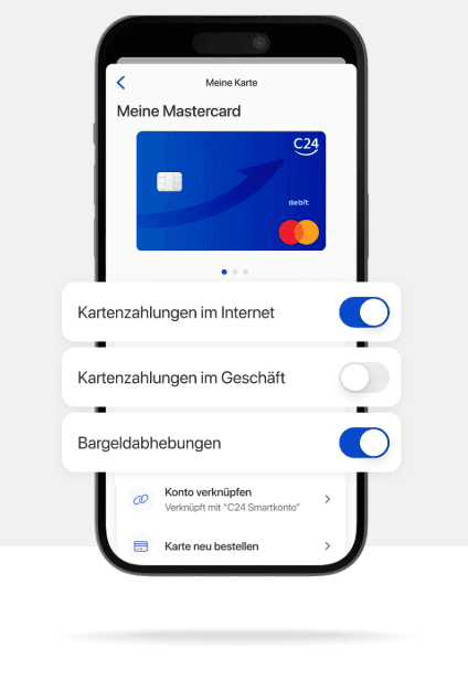 C24 App Kartenlimits und Sicherheitseinstellungen