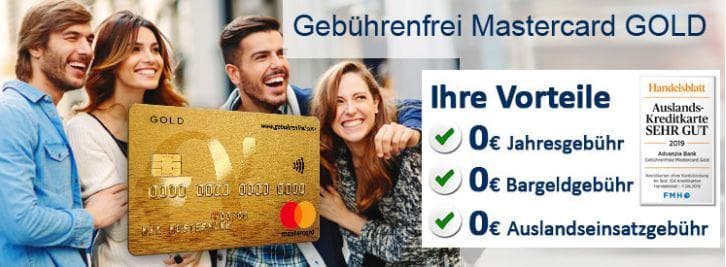 Advanzia Mastercard Gold - Echte Kreditkarte ohne Jahresgebühr