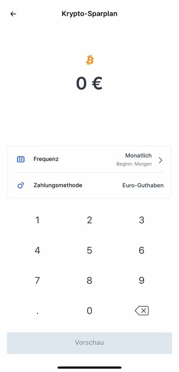 Bitvavo Sparplan Recurring Buy in der App