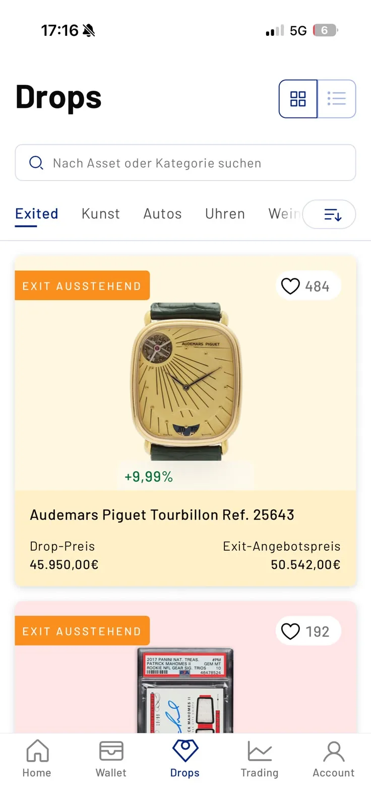 Timeless Exit-Beispiel Audemars Piguet Tourbillon mit plus 9,99 Prozent