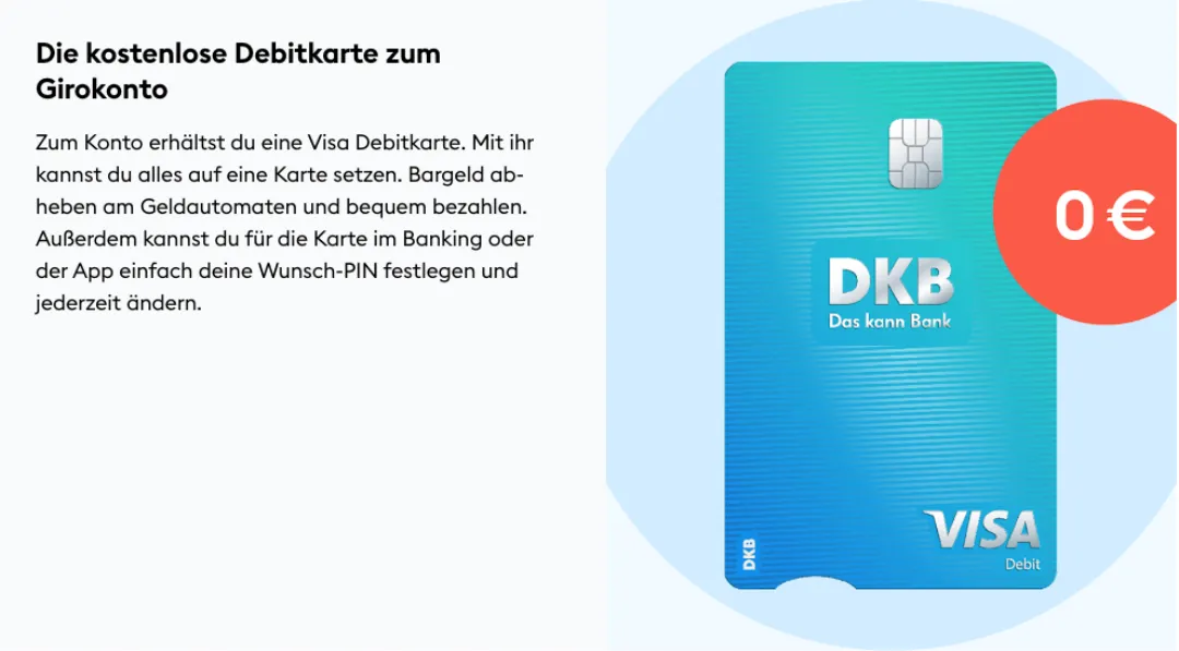 DKB Visa Debitkarte, kostenlos zum DKB Girokonto