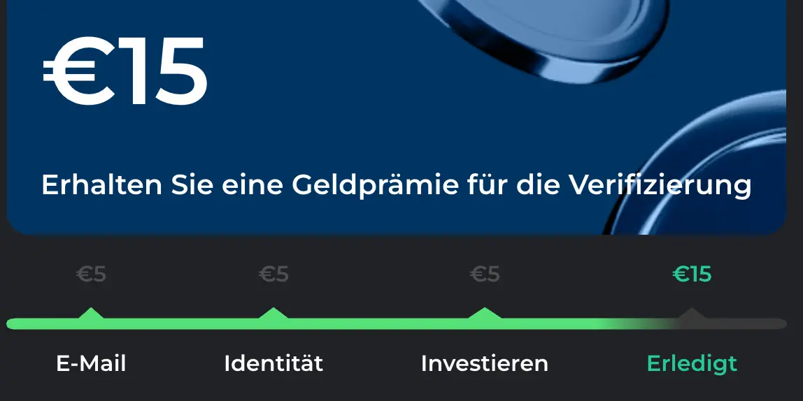 Maclear 15 Euro Bonus für die Verifizierung: je 5 Euro für E-Mail, Identität und erstes Investment, 15 Euro nach Abschluss