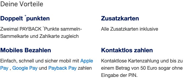 AMEX Payback Kreditkarte Vorteile im Überblick