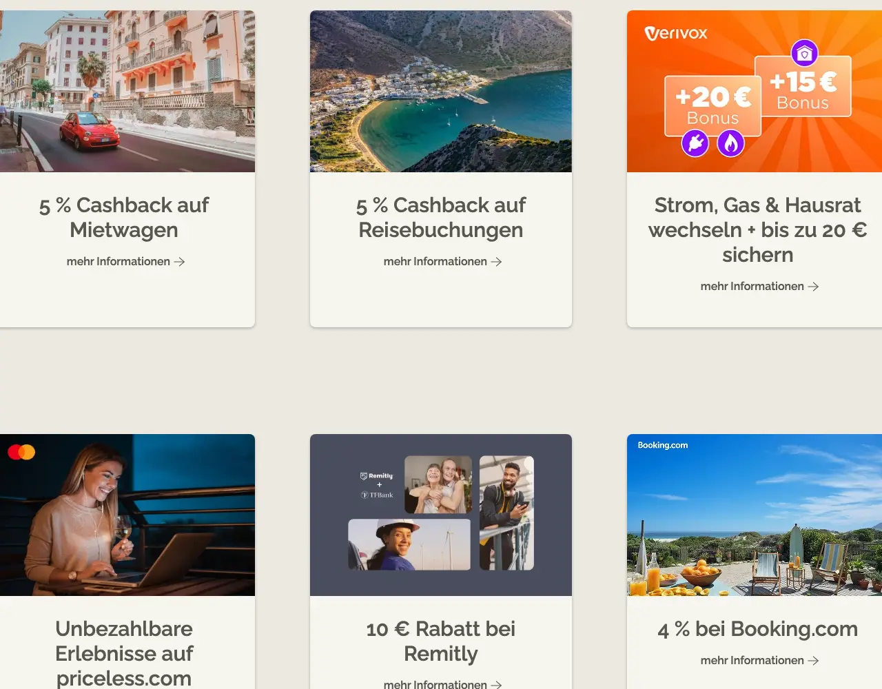 TF Bank Vorteilsclub: 5 Prozent Cashback auf Mietwagen und Reisebuchungen, 4 Prozent bei Booking.com, weitere Partneraktionen